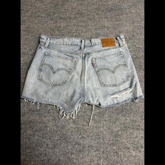 Levi’s Wedgie Short High Rise Distressed button fly denim jean cutoff shorts - Picture 4 of 6